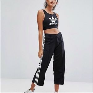 cropped adidas track pants